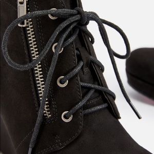 Black wedge booties
